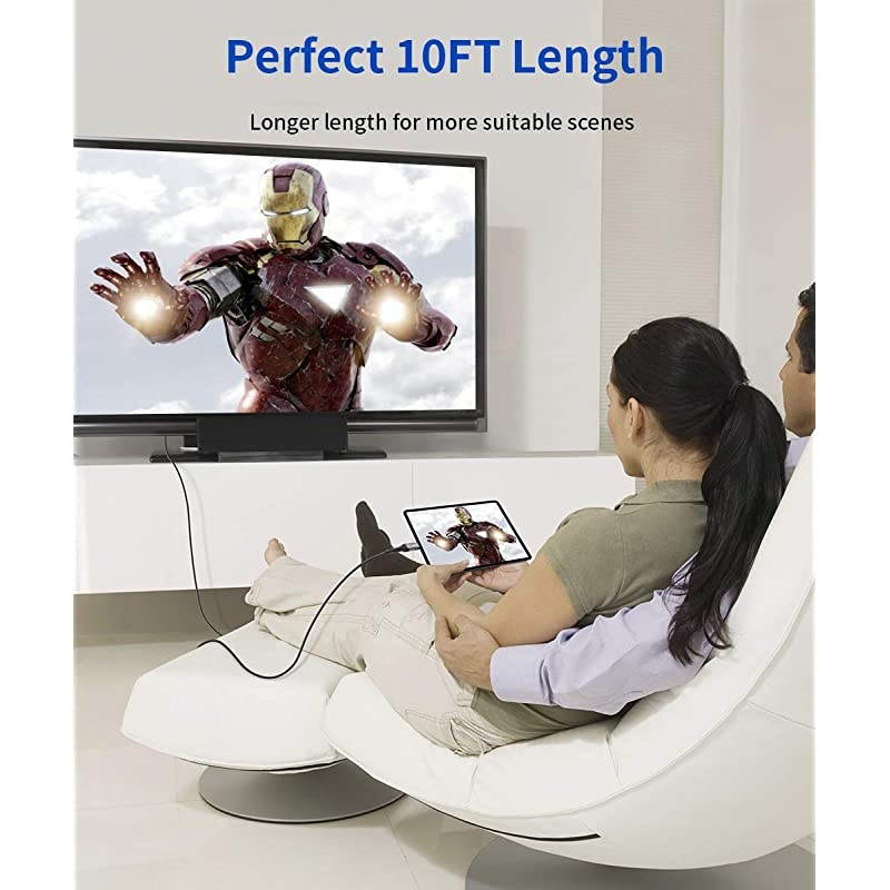 USB C to HDMI Cable10ft  4K 60HZType C to HDMI CordThunderBolt 3 Compatible for MacBook Pro 2018 2017 Air iPad Pro Samsung Galaxy S20 Ultra Note 10 S10 Plus Dell XPS 13 Surface BookGrey