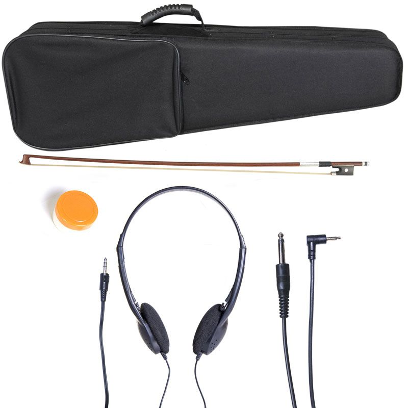 Cecilio 4/4CEVN-3NA 4/4 Full Size Electric Silent Solidwood Violin w/ Ebony Fittings in Style 3 - Metallic Mahogany