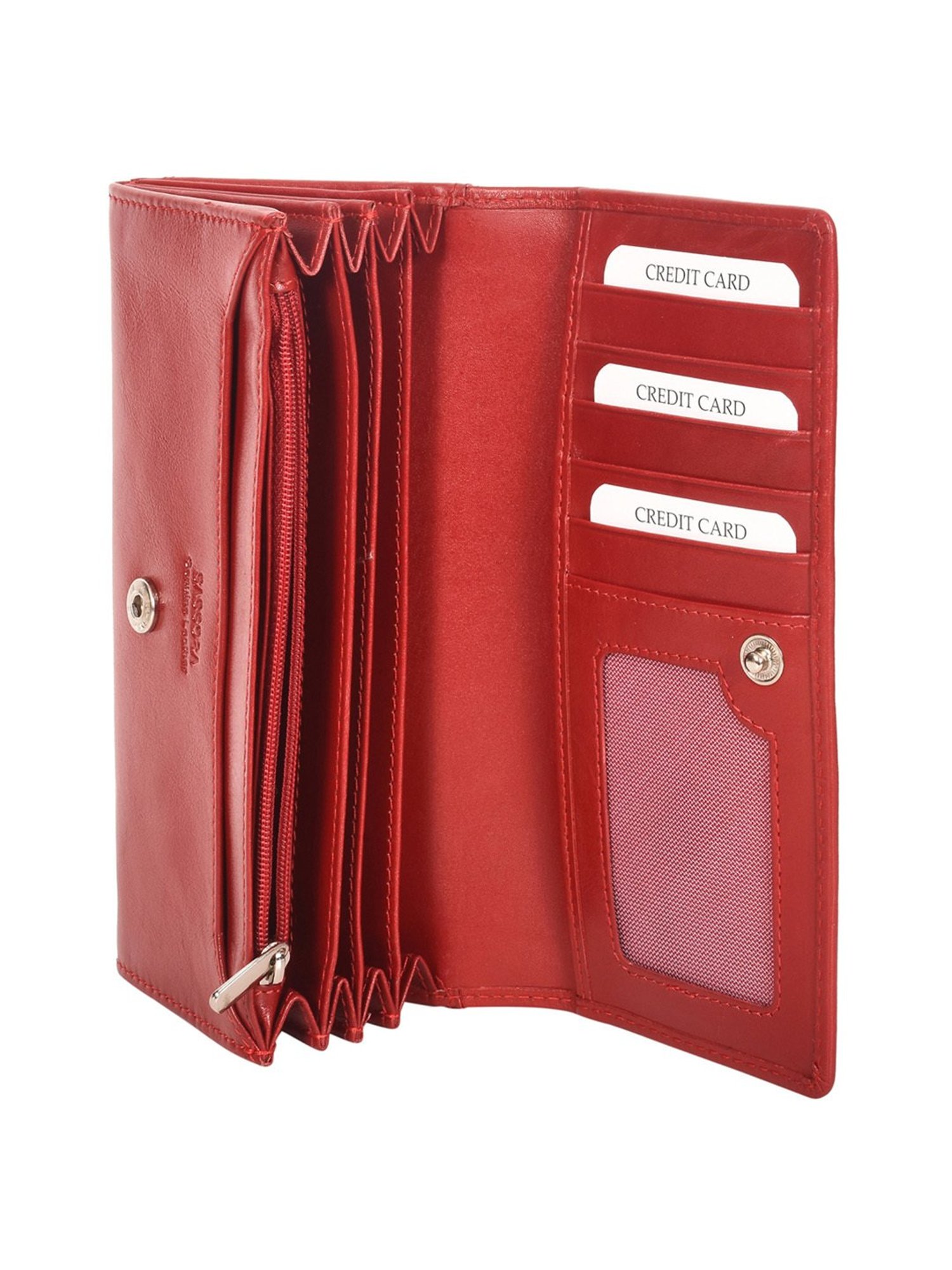 SASSORA Red Solid Rfid Wallet for Women