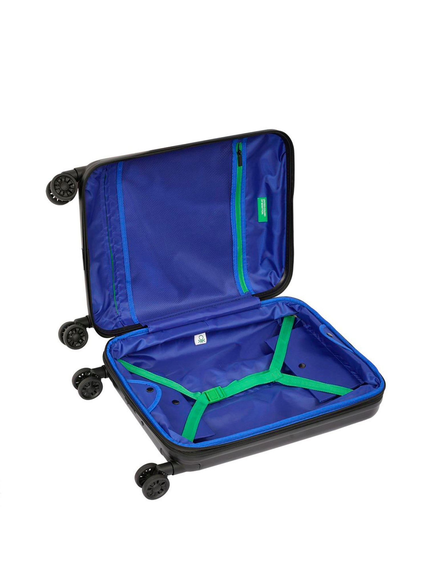 United Colors of Benetton Ryzen Black Solid Hard Cabin Trolley Bag - 55 Cms