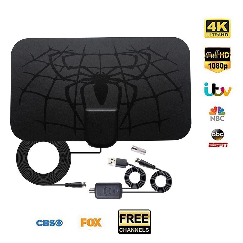 Indoor Digital Antena 25DB TV Aerial Amplified HDTV Antenna 4K DVB-T2 170-240 Mhz/470-860 Mhz