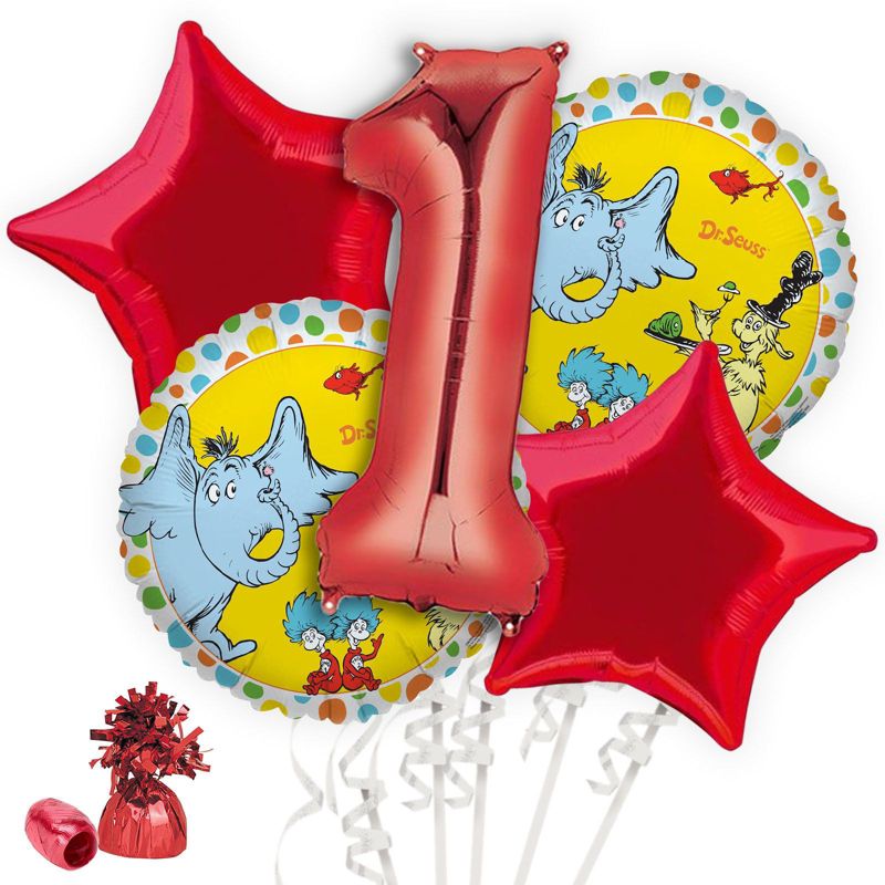 Birthday Express Dr. Seuss Favorites 1st Birthday Balloon Bouquet Kit