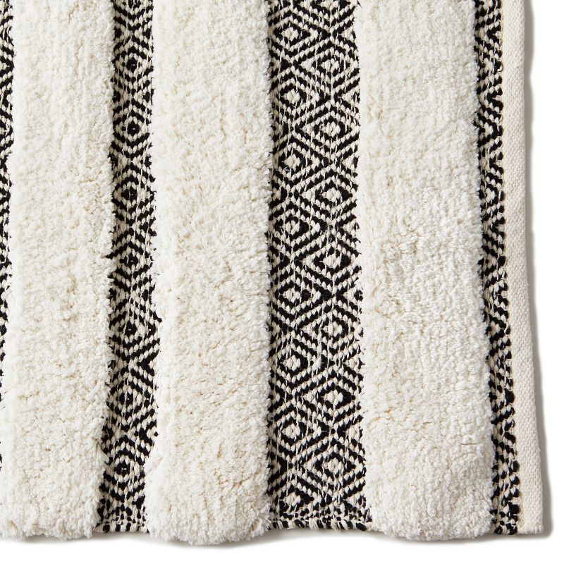 Geo Striped Bath Rug Black/White - SKL Home