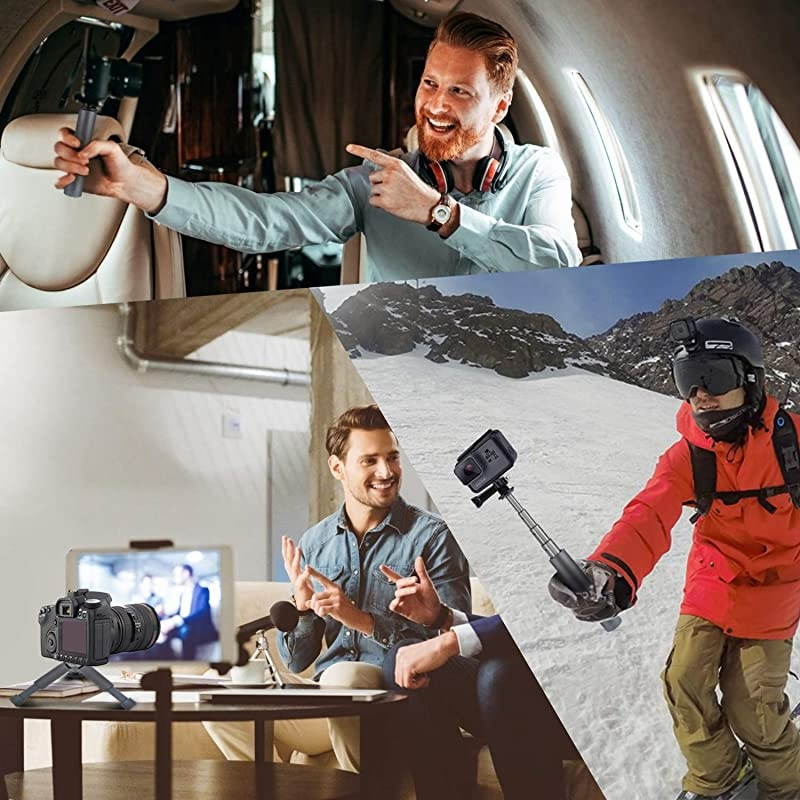 Osmo Action Mini Tripod: Go pro Hand Grip Extension Pole/Portable Waterproof Monopod Stick & Volgging Tabletop Stand Tripod for GoPro Hero/Osmo Mobile/Gimble/xiao yi/Any Cameras up to 4.6 lbs