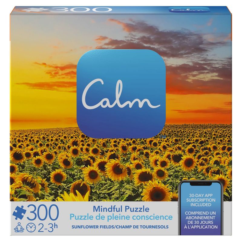Spin Master Calm App: Sunflower Fields Jigsaw Puzzle - 300pc