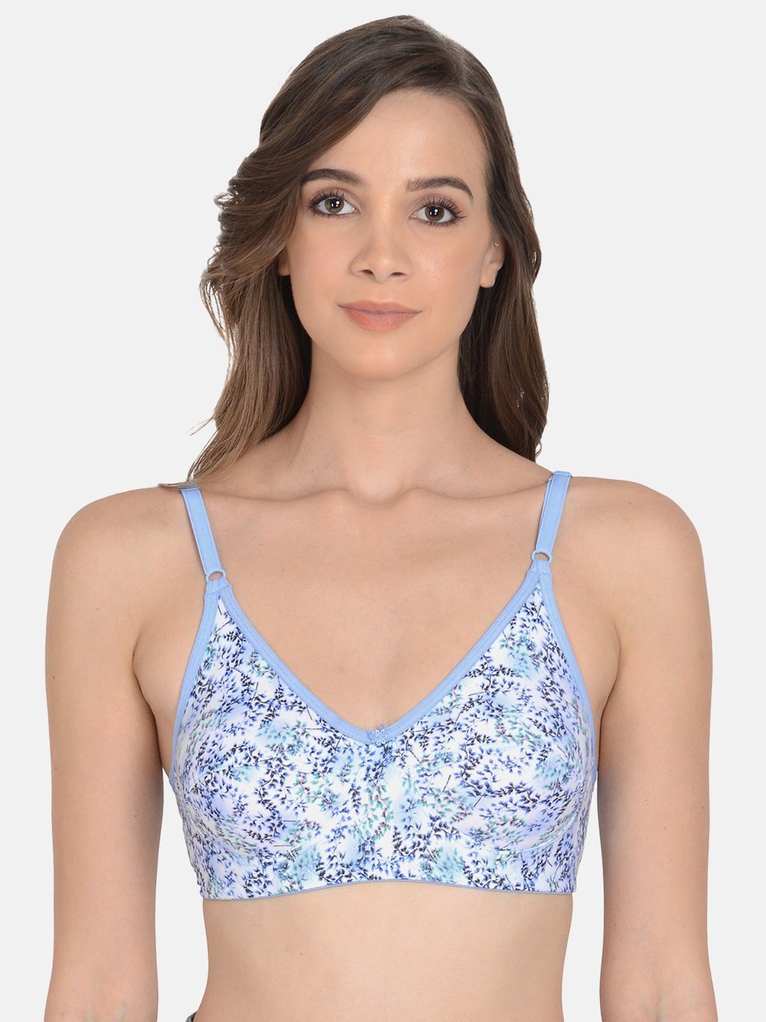 mod & shy Blue & Pink Printed Full Coverage Bra - Pack Of 3