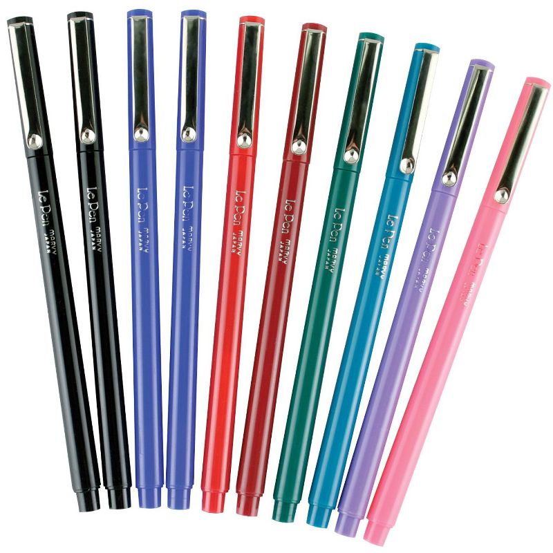 Marvy Le Pen, 0.3 mm Micro Fine Tip, Assorted Colors, pk of 10