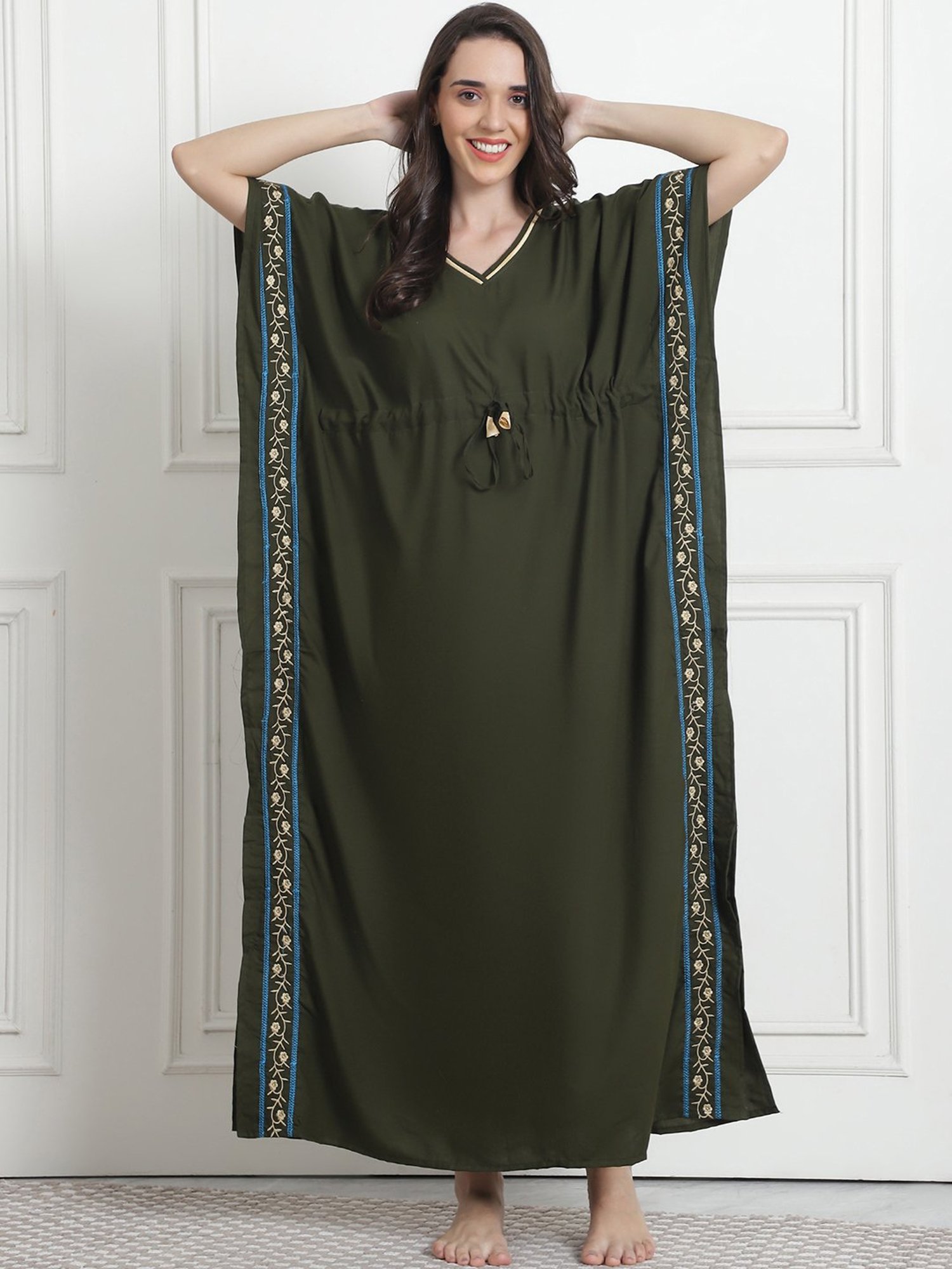 Secret Wish Olive Kaftan Nighty