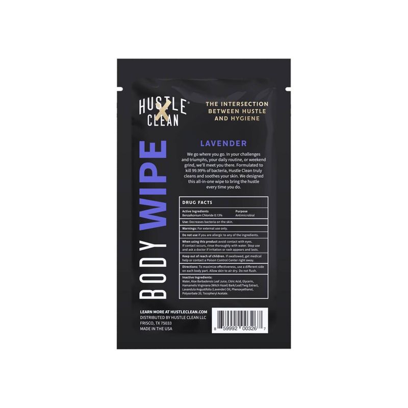Hustle Clean Body Wipes Box Unscented - 10ct