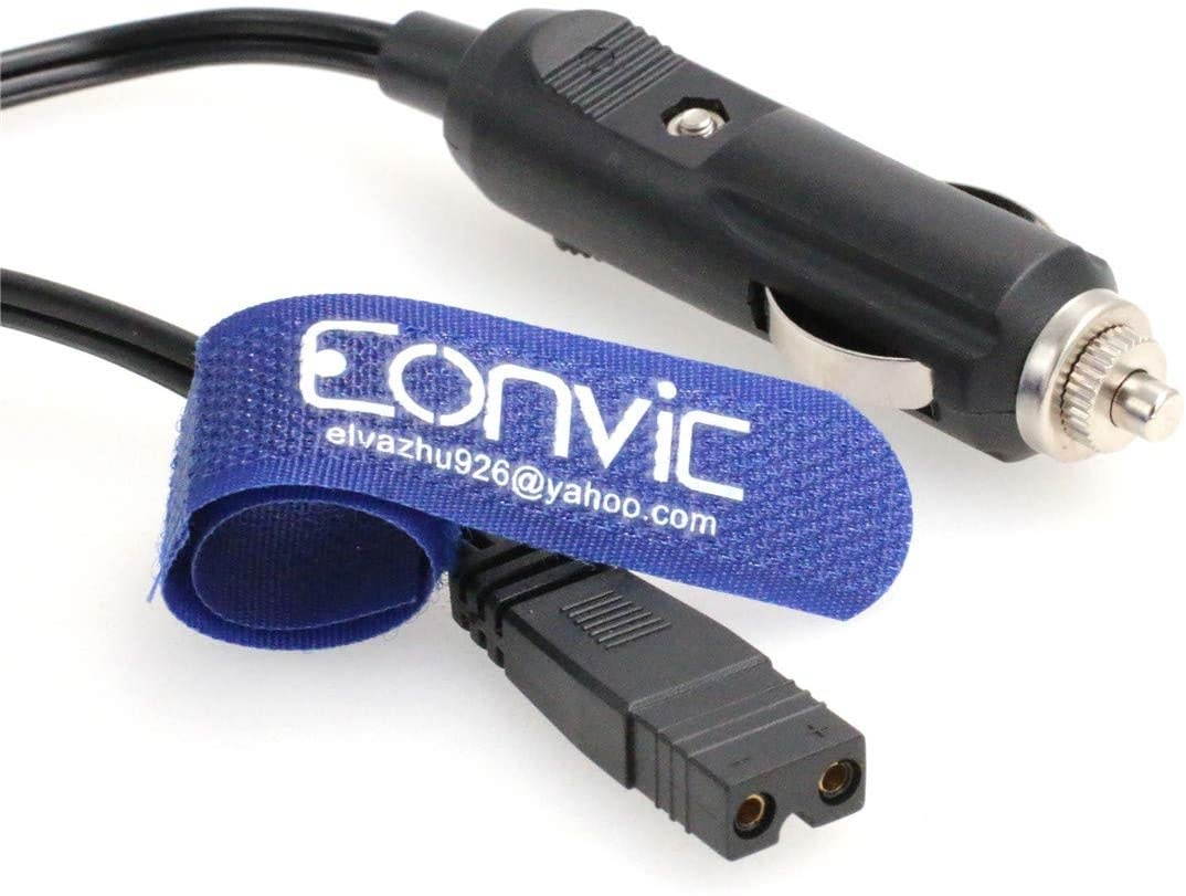 Eonvic 12V DC 2 Pin Lead Cable Plug Wire for Car Cooler Cool Box Mini Fridge