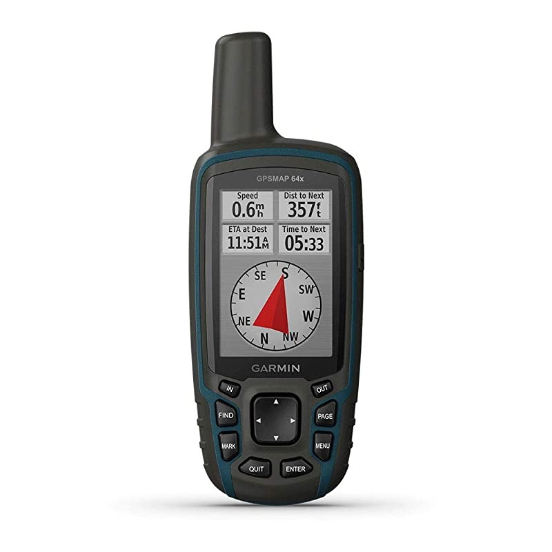 GPSMAP 64x, Handheld GPS, Preloaded with TopoActive Maps, Black/Navy, One Size (010-02258-00)