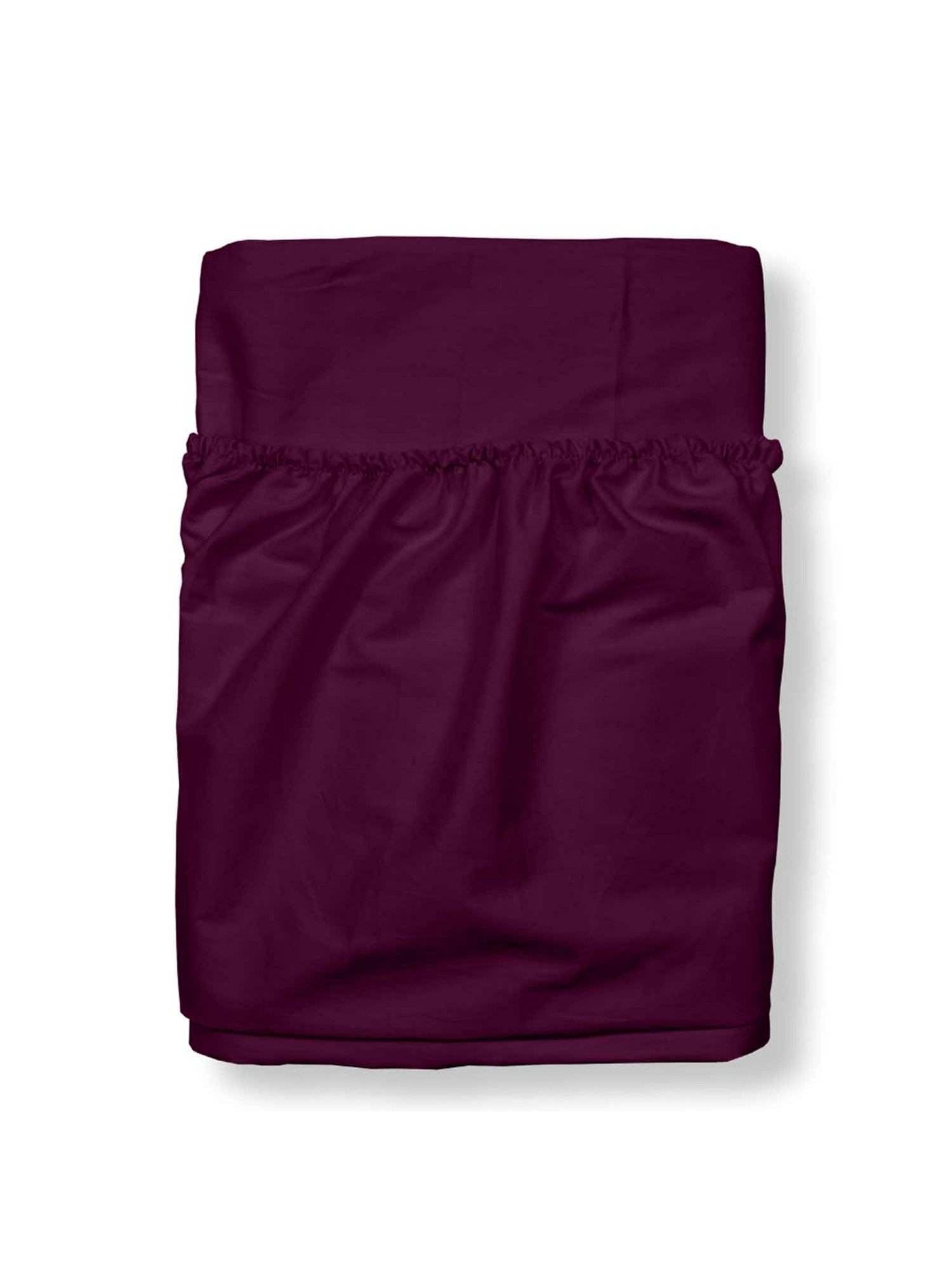 Haus & Kinder Solid Wine 300 TC Cotton Bed Sheet with 1 Pillow Cover