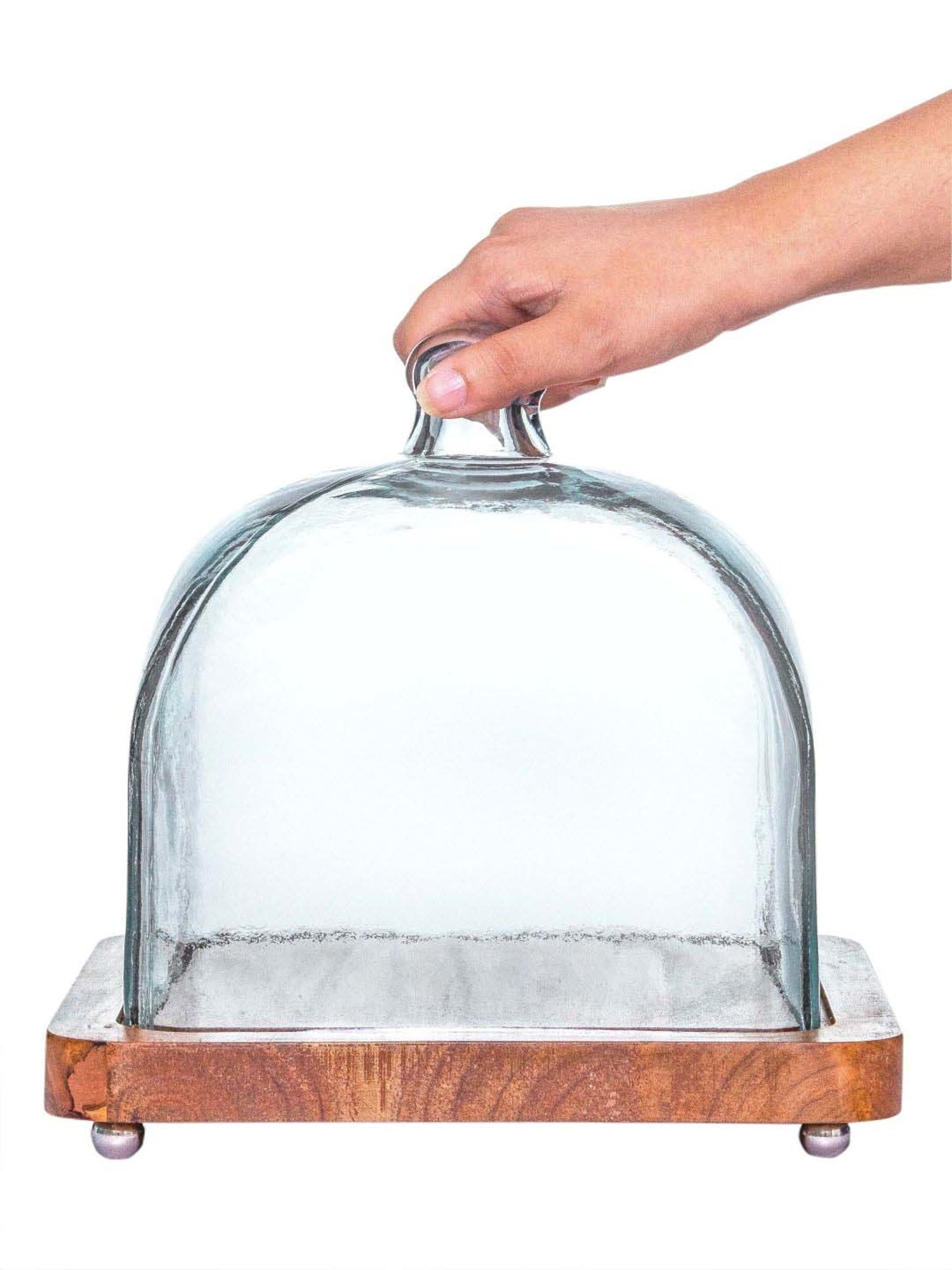 Goodhomes Transparent Glass Butter Dishes With Lid