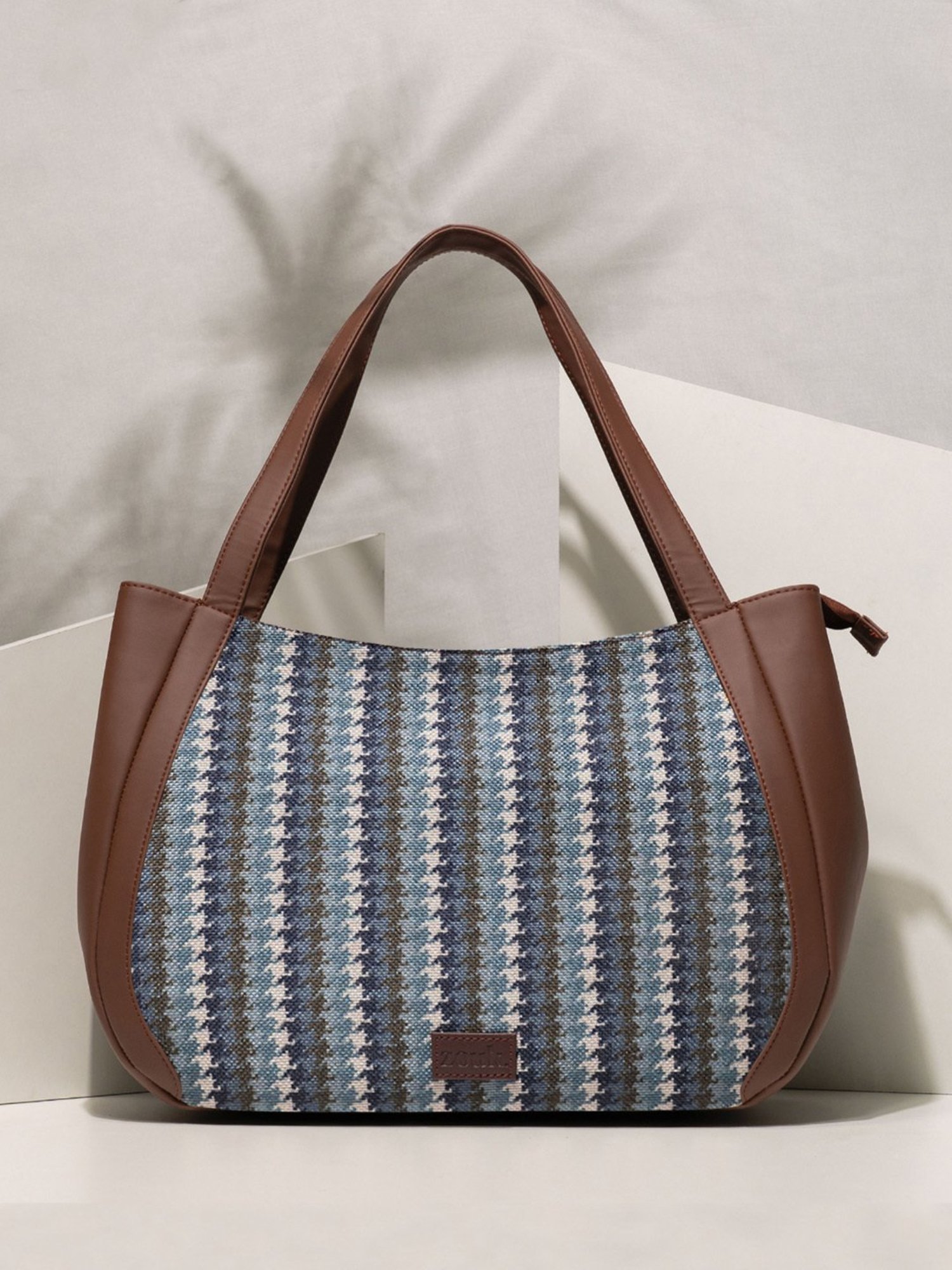 ZOUK Bombay Houndstooth Multicolor Printed Luna Shoulder Bag