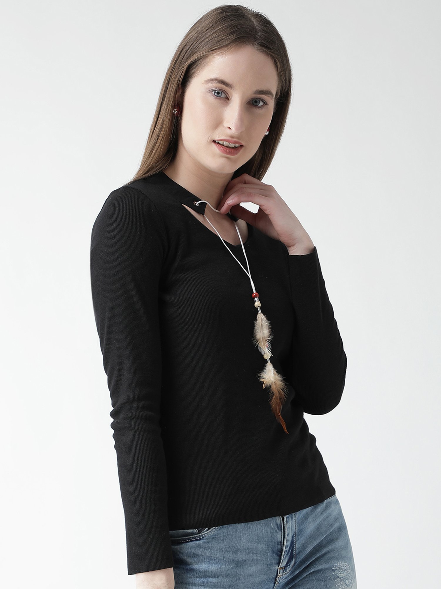 KASSUALLY Black Relaxed Fit Top