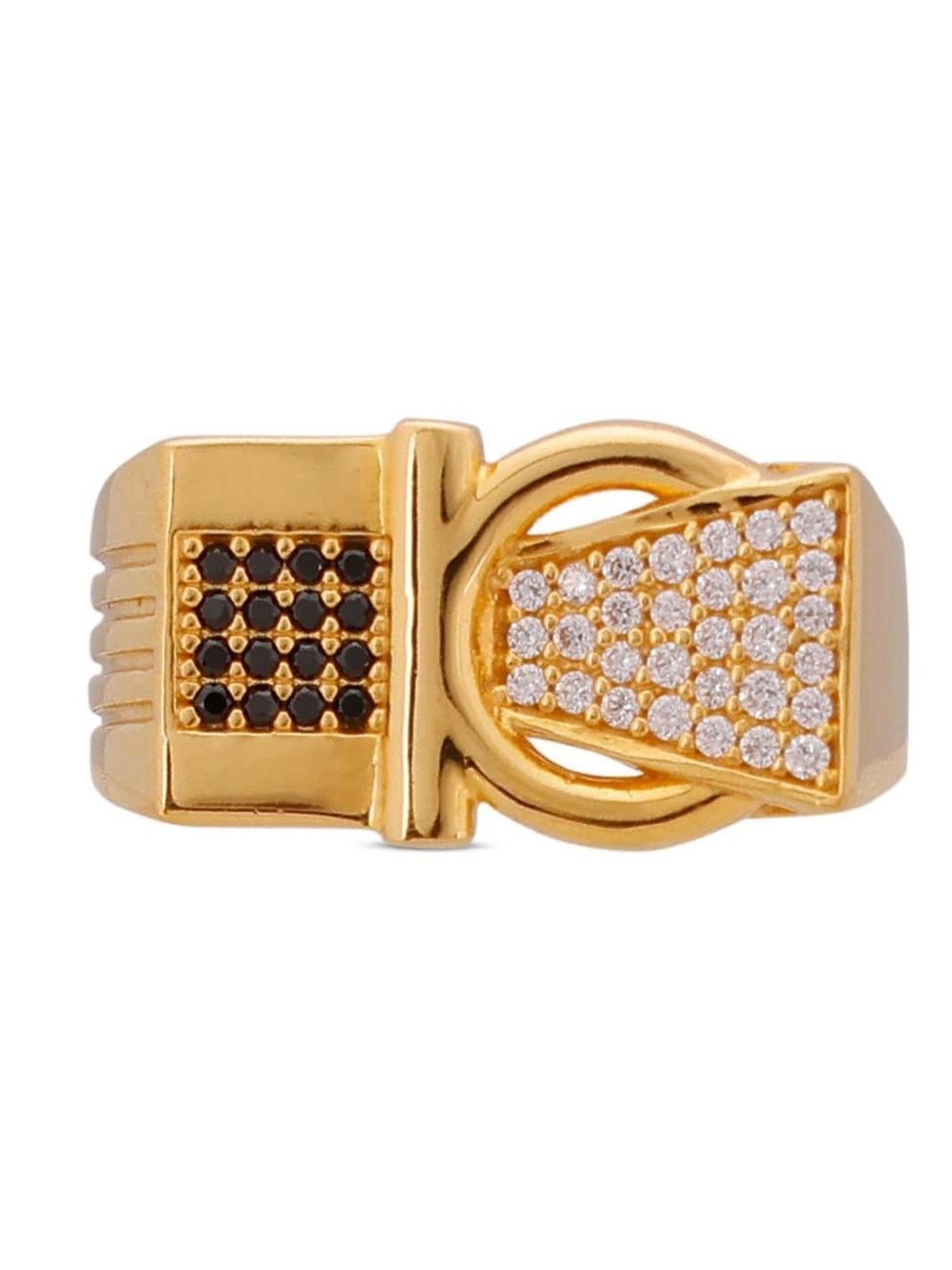 CKC Black and White Cubic Zircon Gold Ring: Casting Craftsmanship