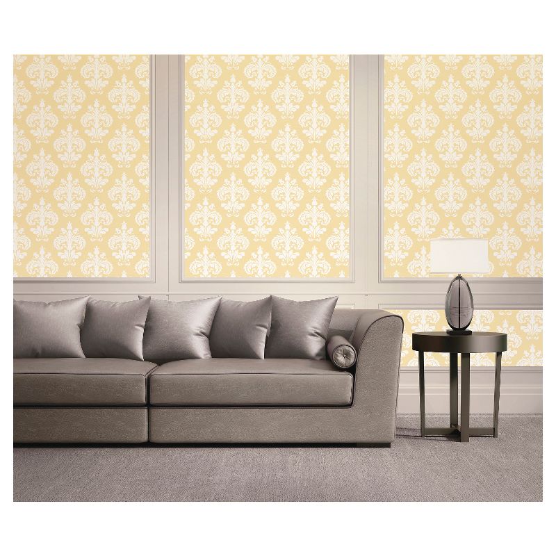 Devine Color Chantilly Peel & Stick Wallpaper Yellow/White