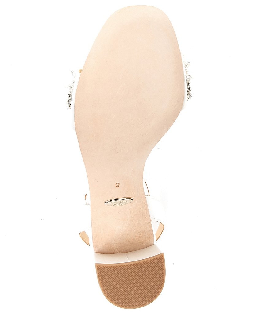 Badgley Mischka Clara Jewel Embellished Satin Dress Sandals