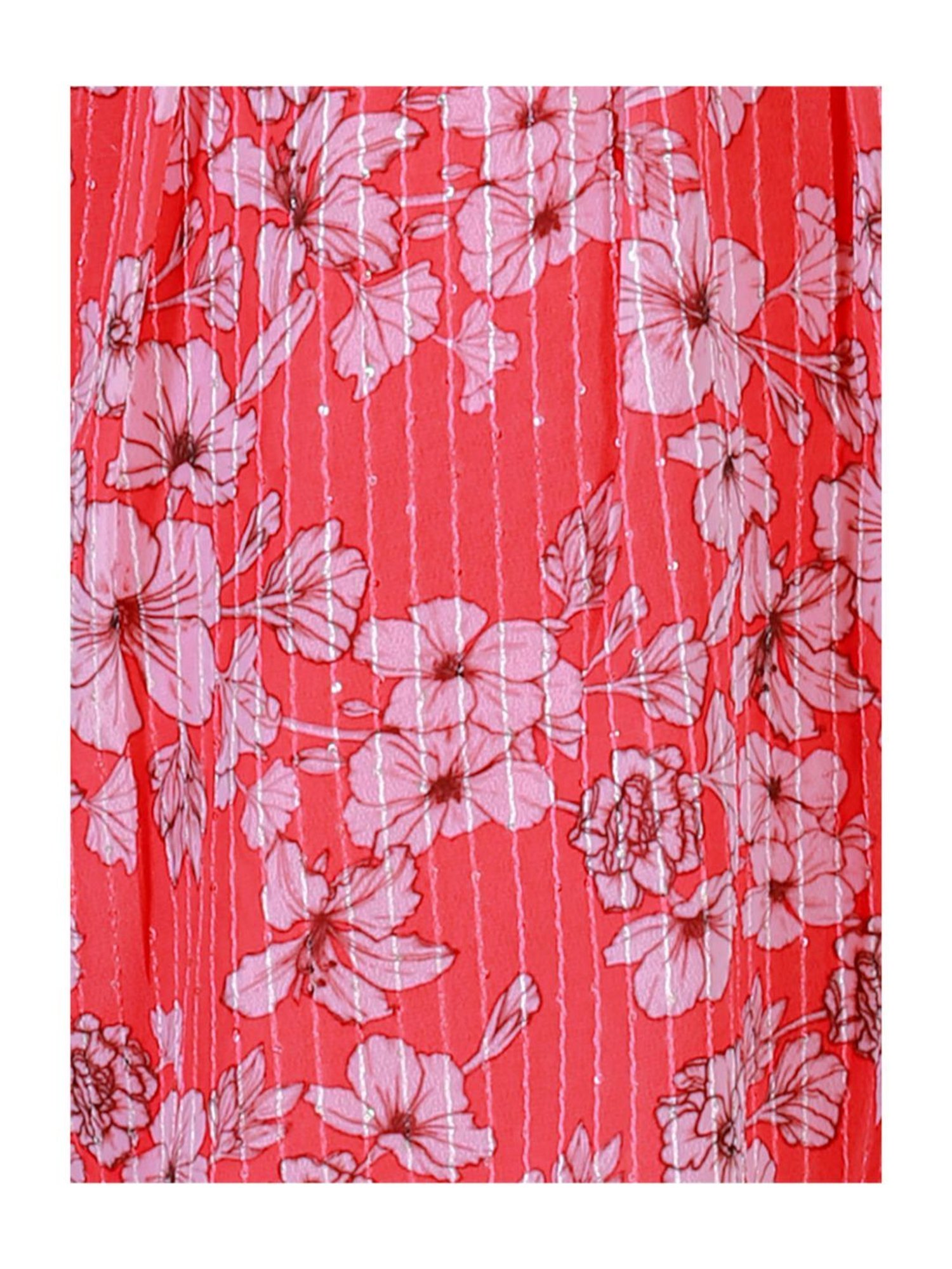 Lil Drama Kids Red Floral Print Dress