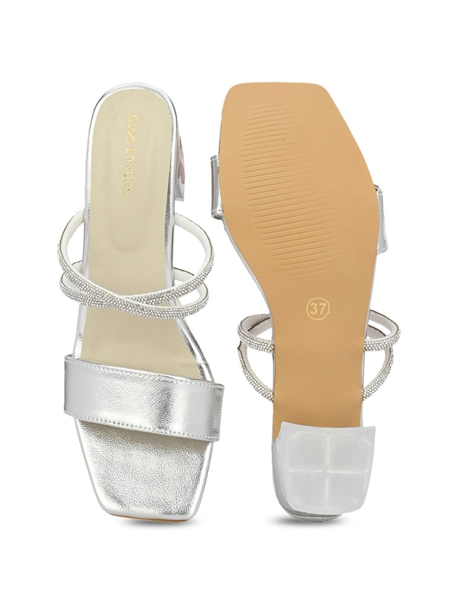Clog London Women's Silver Casual Sandals