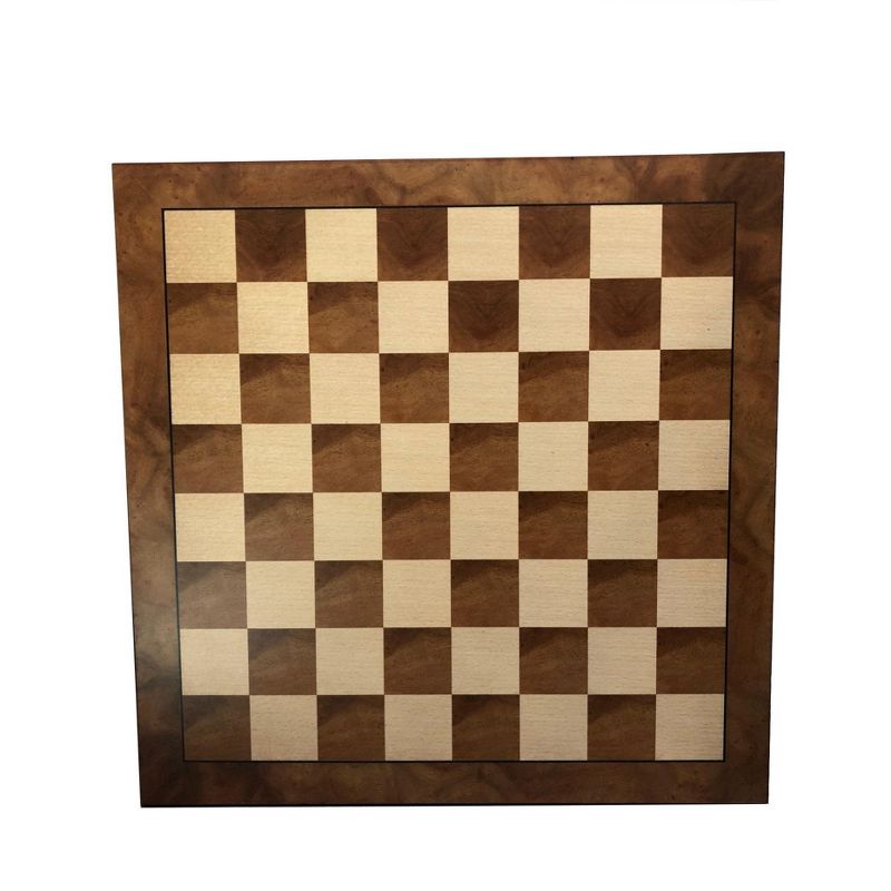 WE Games Deluxe Camphor & Burl Wood Chess Board with Black Border - 19 inches