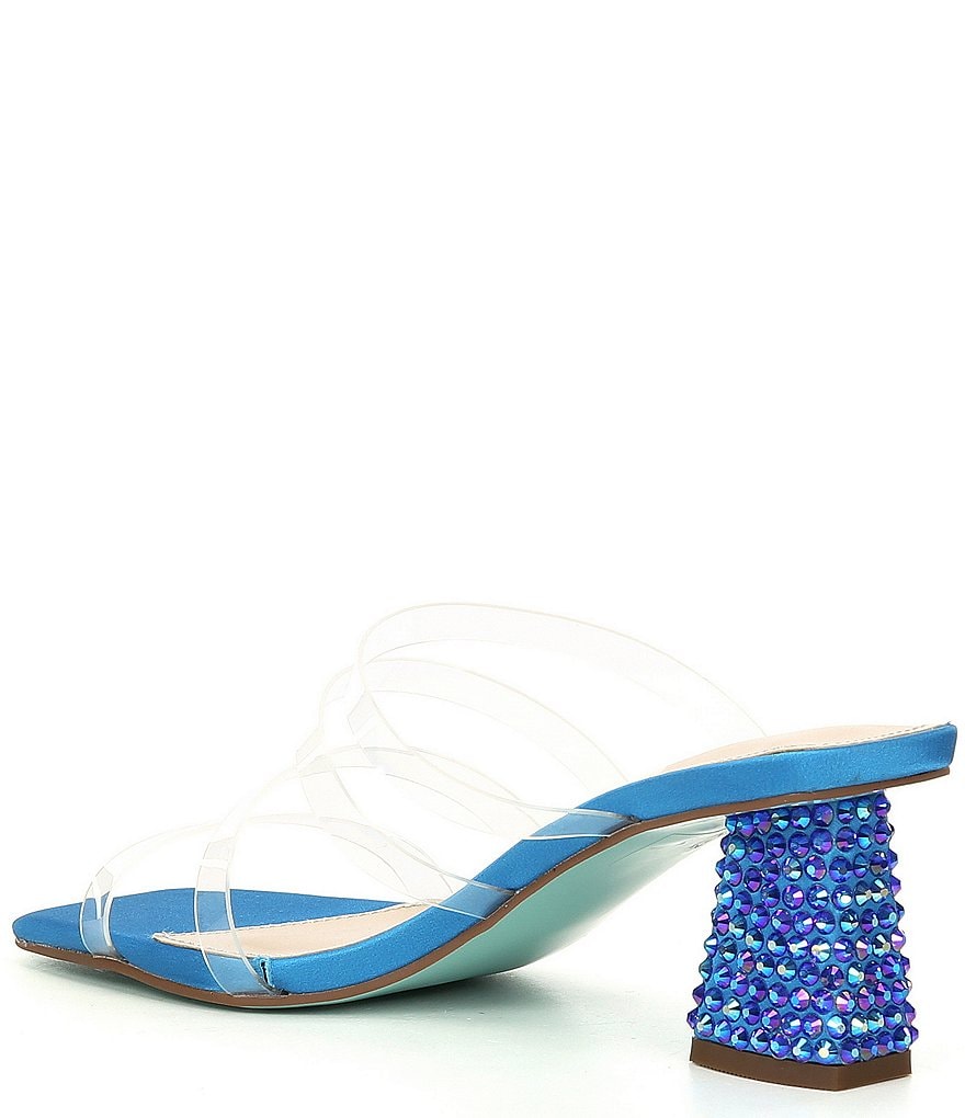 Blue by Betsey Johnson Capri Clear Banded Rhinestone Dress Sandals