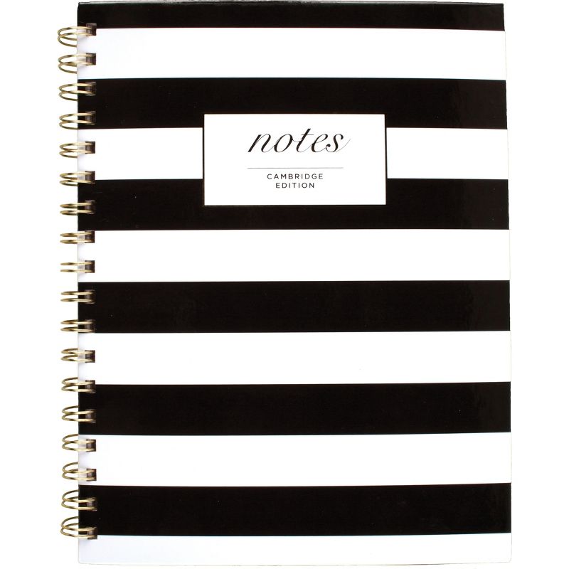 Cambridge Black & White Striped Hardcover Notebook 9 1/2 x 7 1/4 80 Sheets 59012