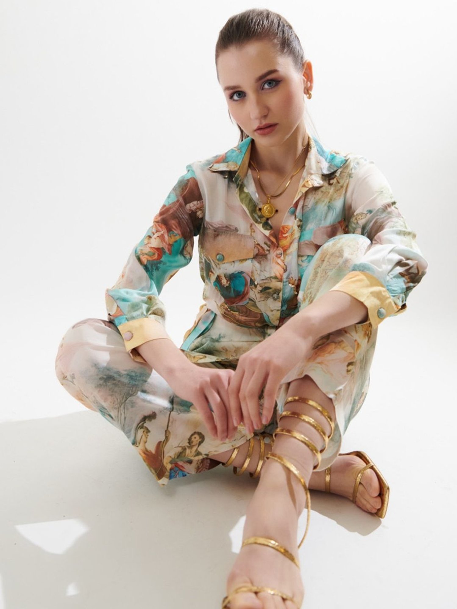 Cin Cin Multicolor Hodophilia Russ Shirt With Pant