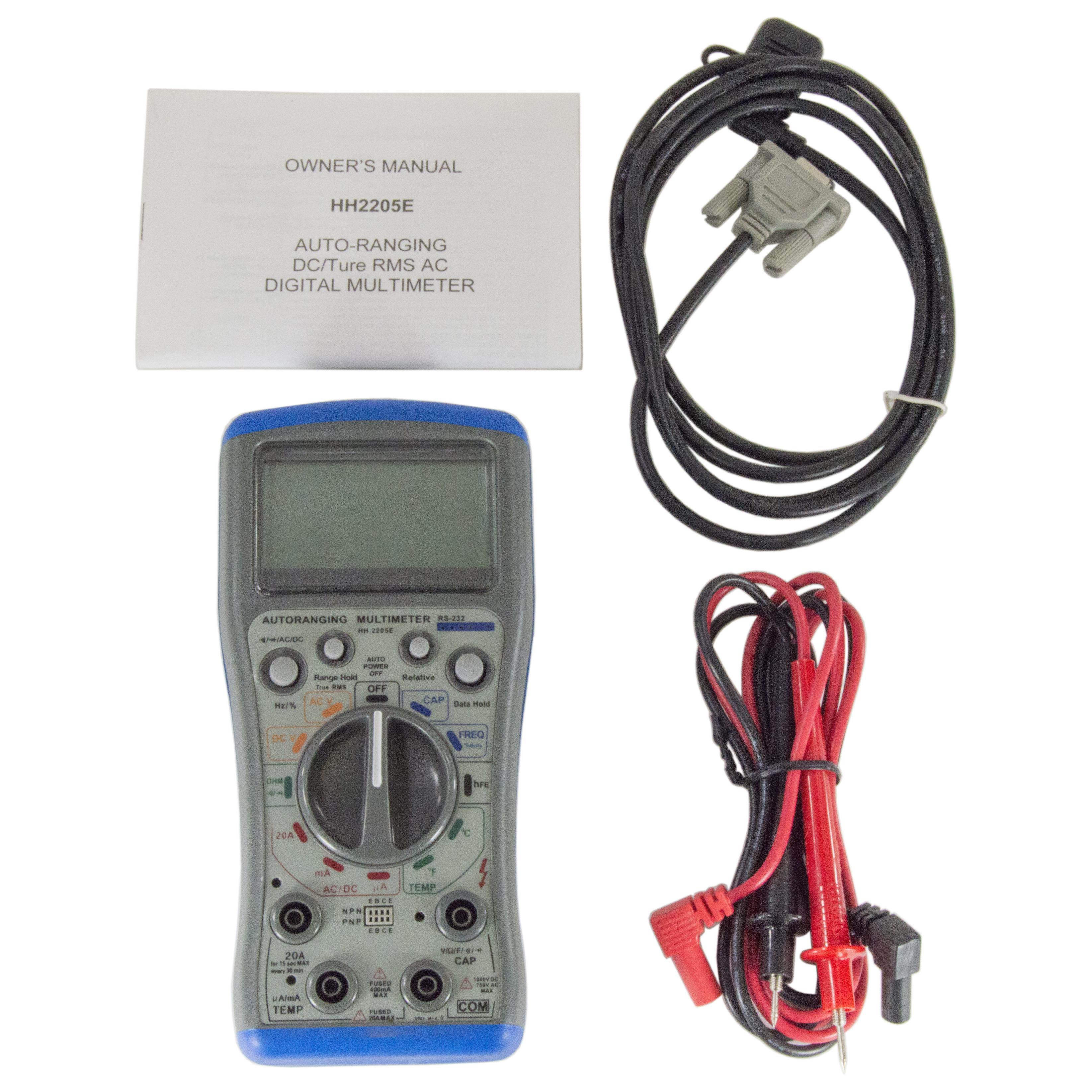 Digital Multimeter True Rms, Auto Ranging, Rs232