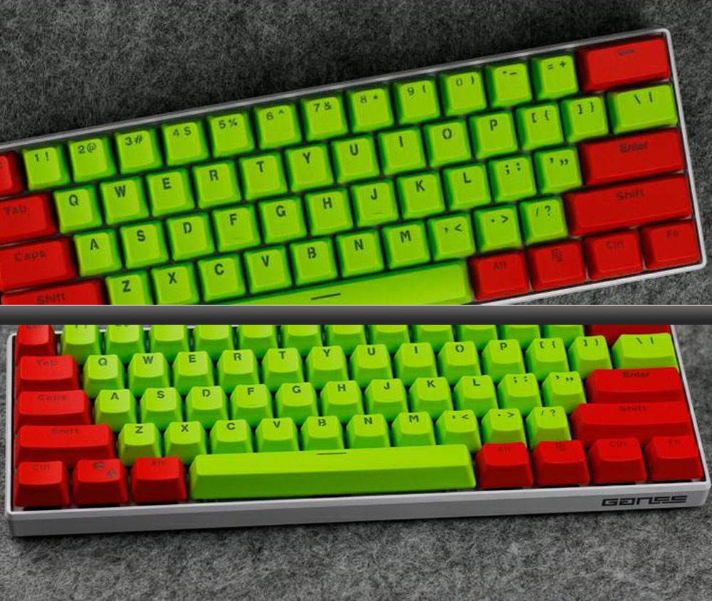 CUUWE 61 PBT Keycaps for 60 Percent Keyboard, Backlit Keycap Set for Mechanical Gaming Keyboard OEM Profile Keycaps with Key Puller for Cherry MX Switches GH60/RK61/GK61/Annie pro 2