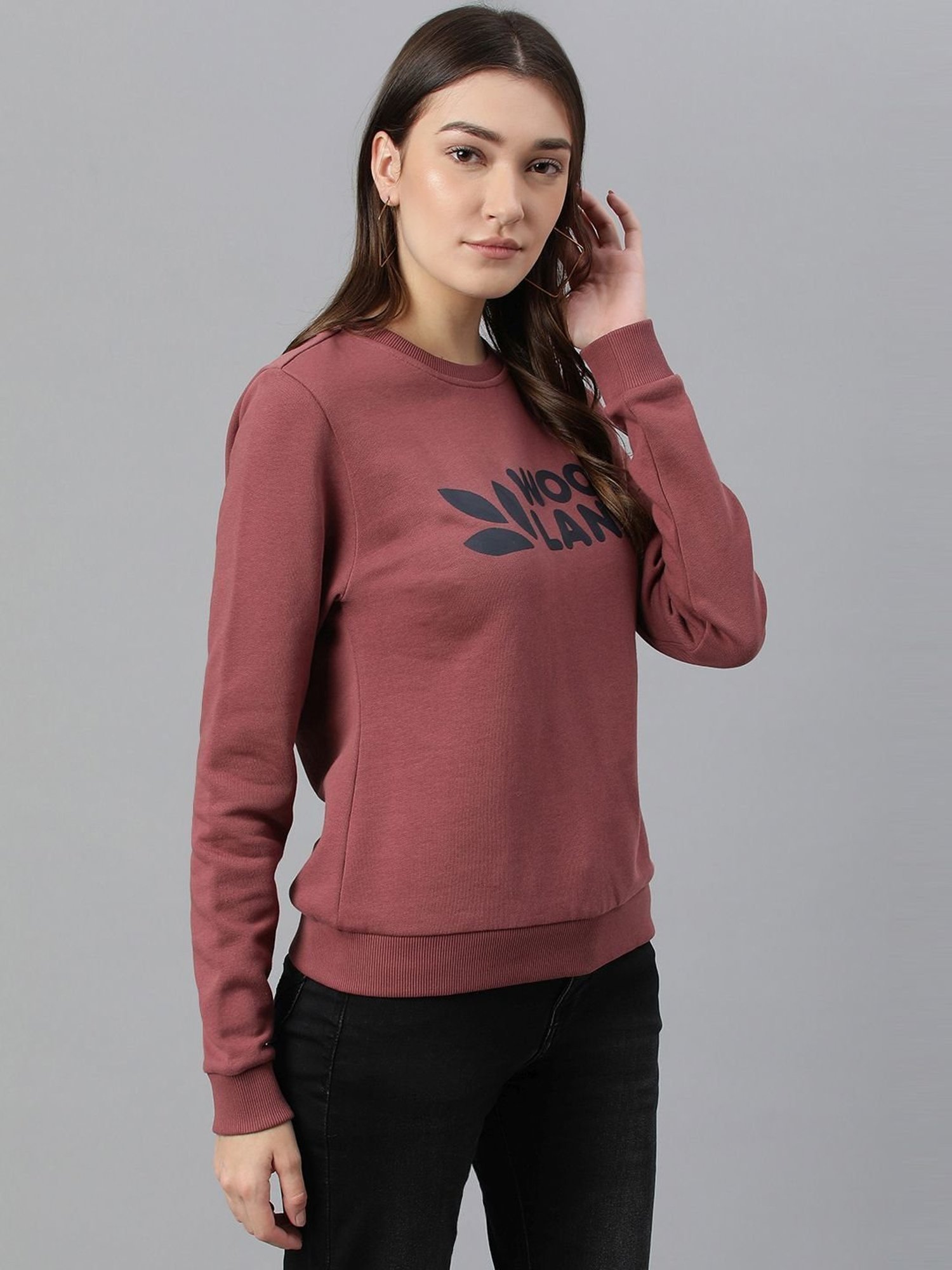 Woodland Purple Cotton Printed Sweatshirt