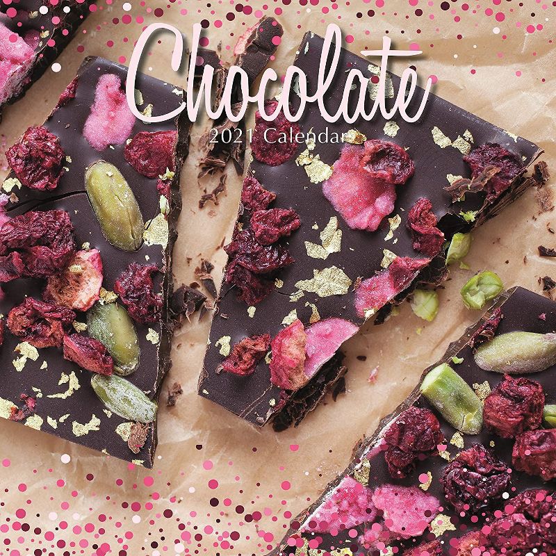 2021 Wall Calendar 12" x 12" Monthly View, Chocolate, 16-Month, with 180 Reminder Stickers