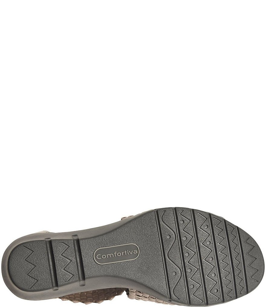 Comfortiva Alesha Woven Elastic Wedge Sandals