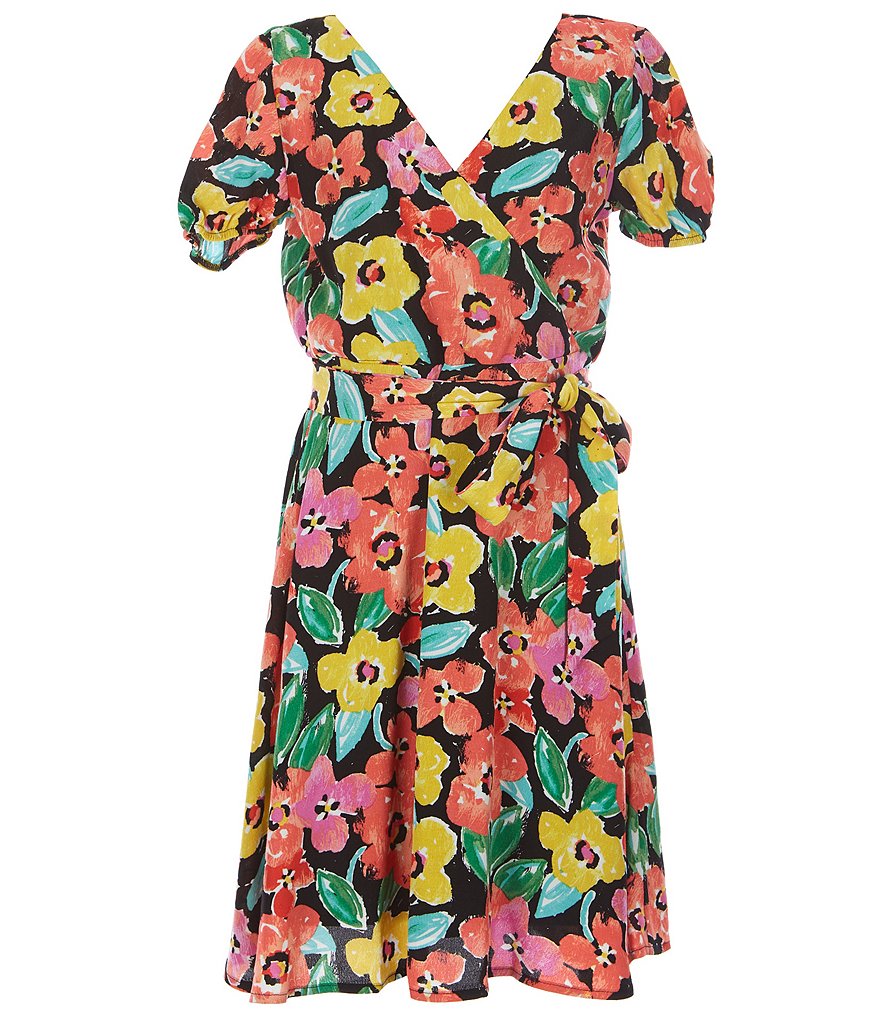 Angie Big Girls 7-14 Stripe Ruffle-Hem Maxi Dress