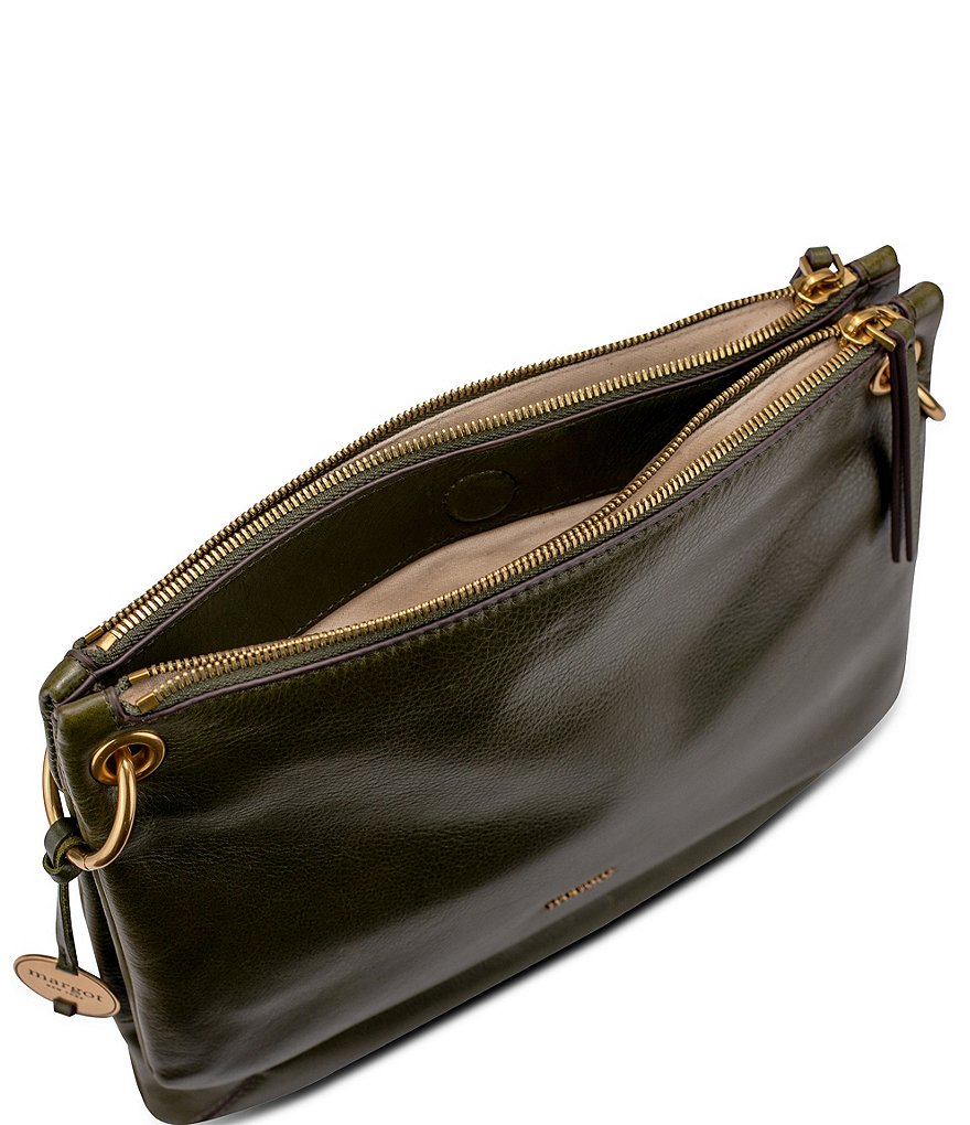 Margot Kiera Double Zip Leather Crossbody Bag