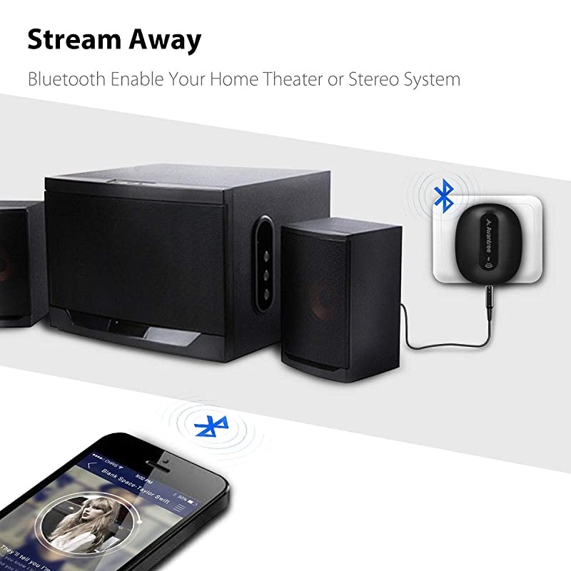 Roxa Plus aptX Low Latency Bluetooth Receiver for Home Stereo System Speakers Compatible wtih AV Receiver 35mm AUX RCA Wireless Audio Music Adapter