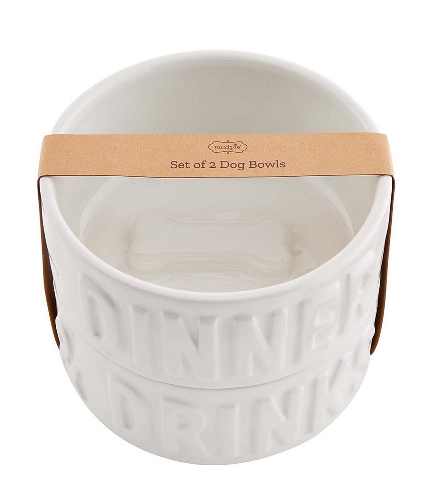 Mud Pie Stacked Ceramic Dog Bowl Set