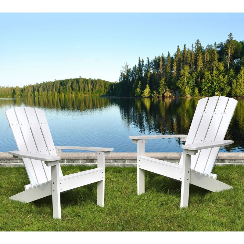 Lakeside Faux Wood Adirondack Outdoor Portable Chair White - Merry Products