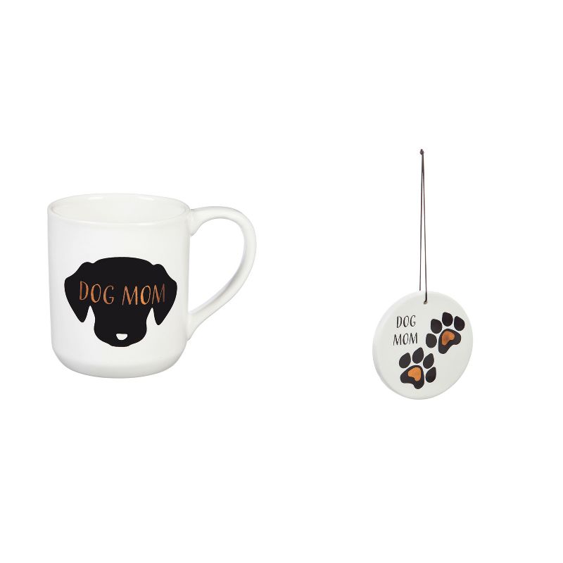 Evergreen Cypress Home Beautiful Dog Mom Cup and Coaster/Ornament Gift Set - 4 x 3 x 4 Inches Homegoods and Accessories for Every Space