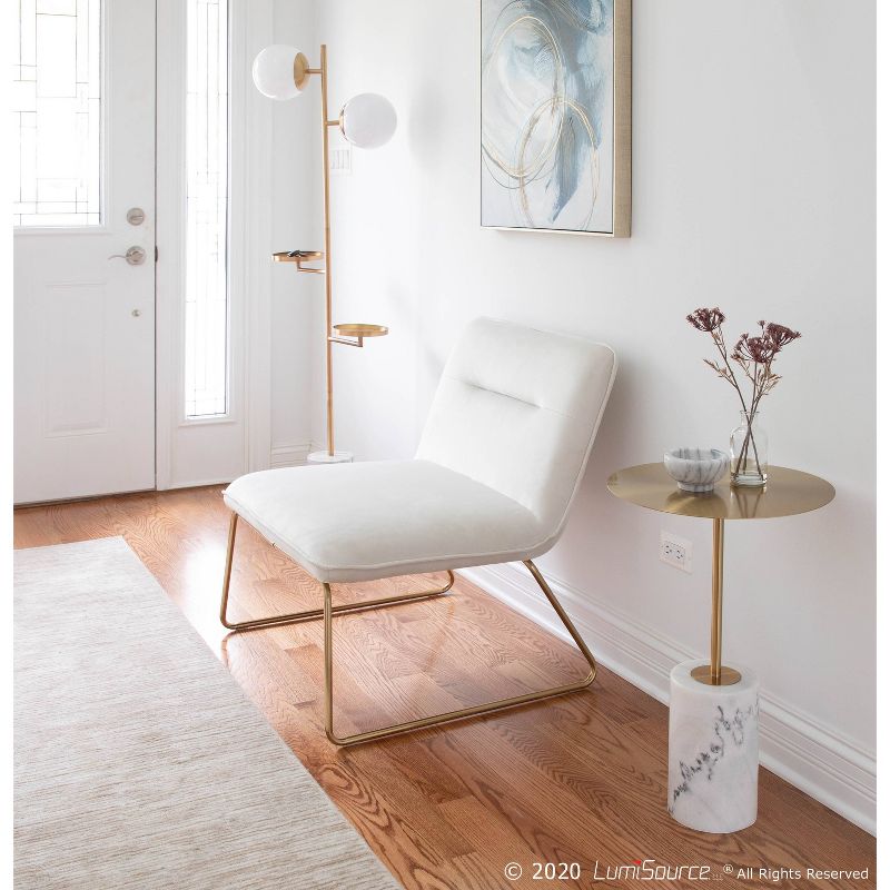 Butler Contemporary/Glam Floor Lamp with Metal Marble Base Gold (Includes LED Light Bulb) - LumiSource