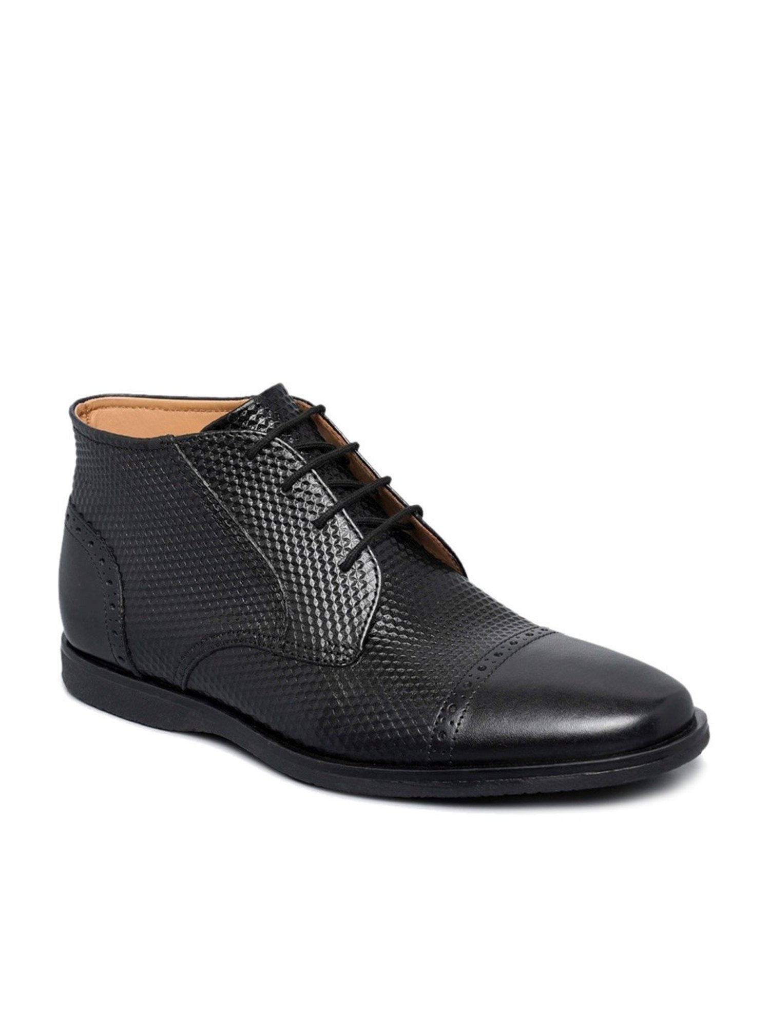 Ruosh Men's Black Derby Boots