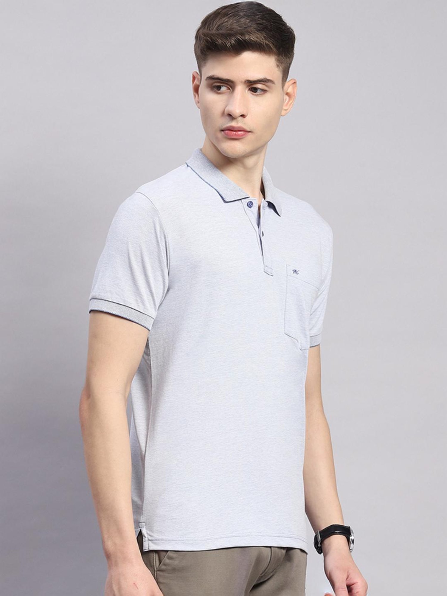 Monte Carlo Sky Cotton Regular Fit Polo T-Shirt