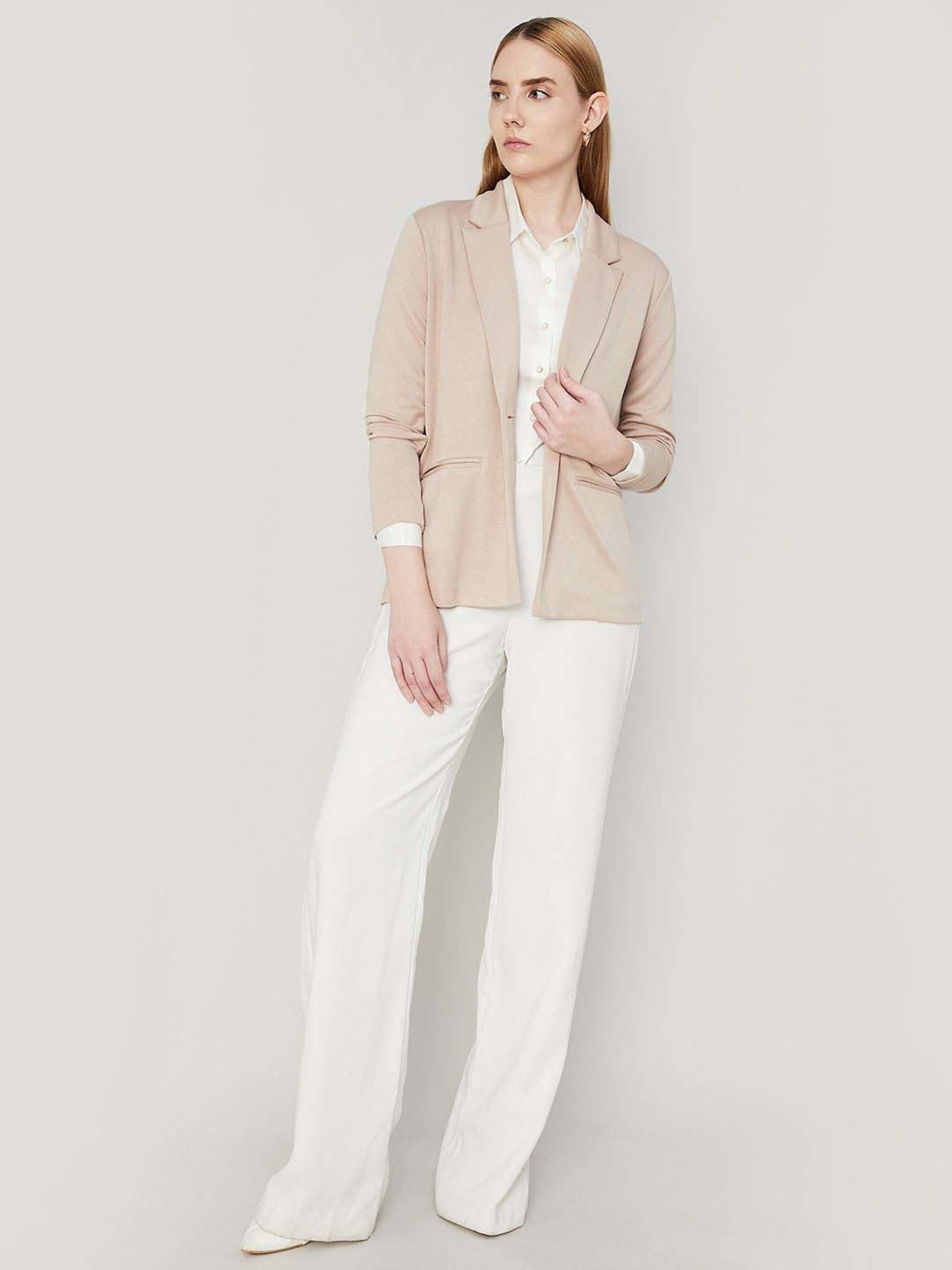 Code by Lifestyle Beige Plain Shrug