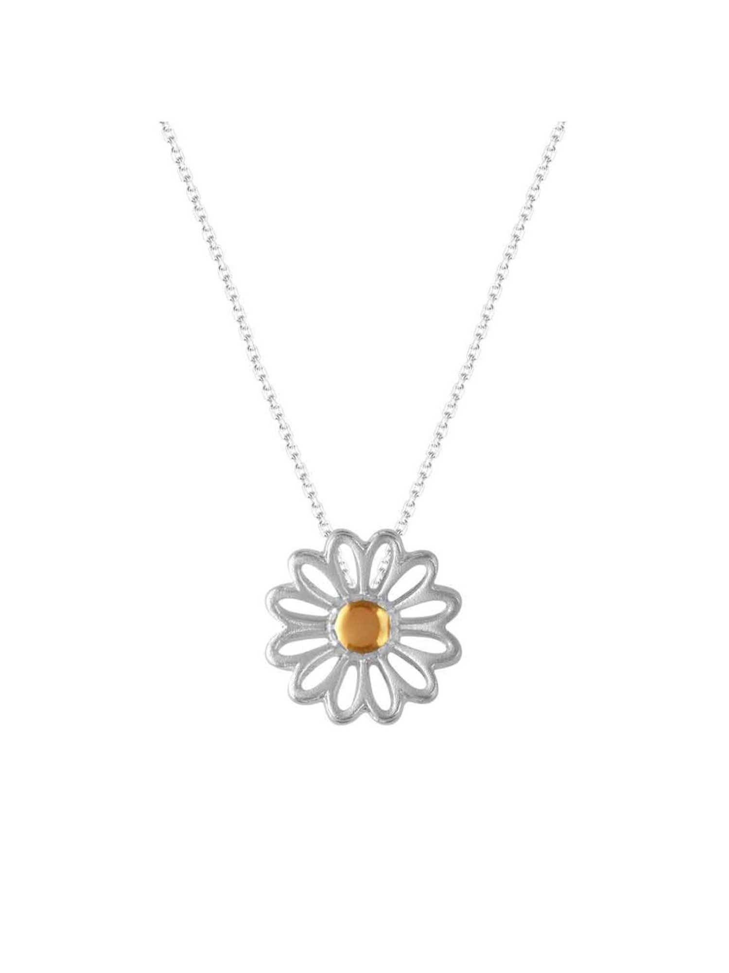 Rihi by P.C. Chandra Jewellers 925 Silver Daisy Pendant, Chain & Earring Set for Women & Girls