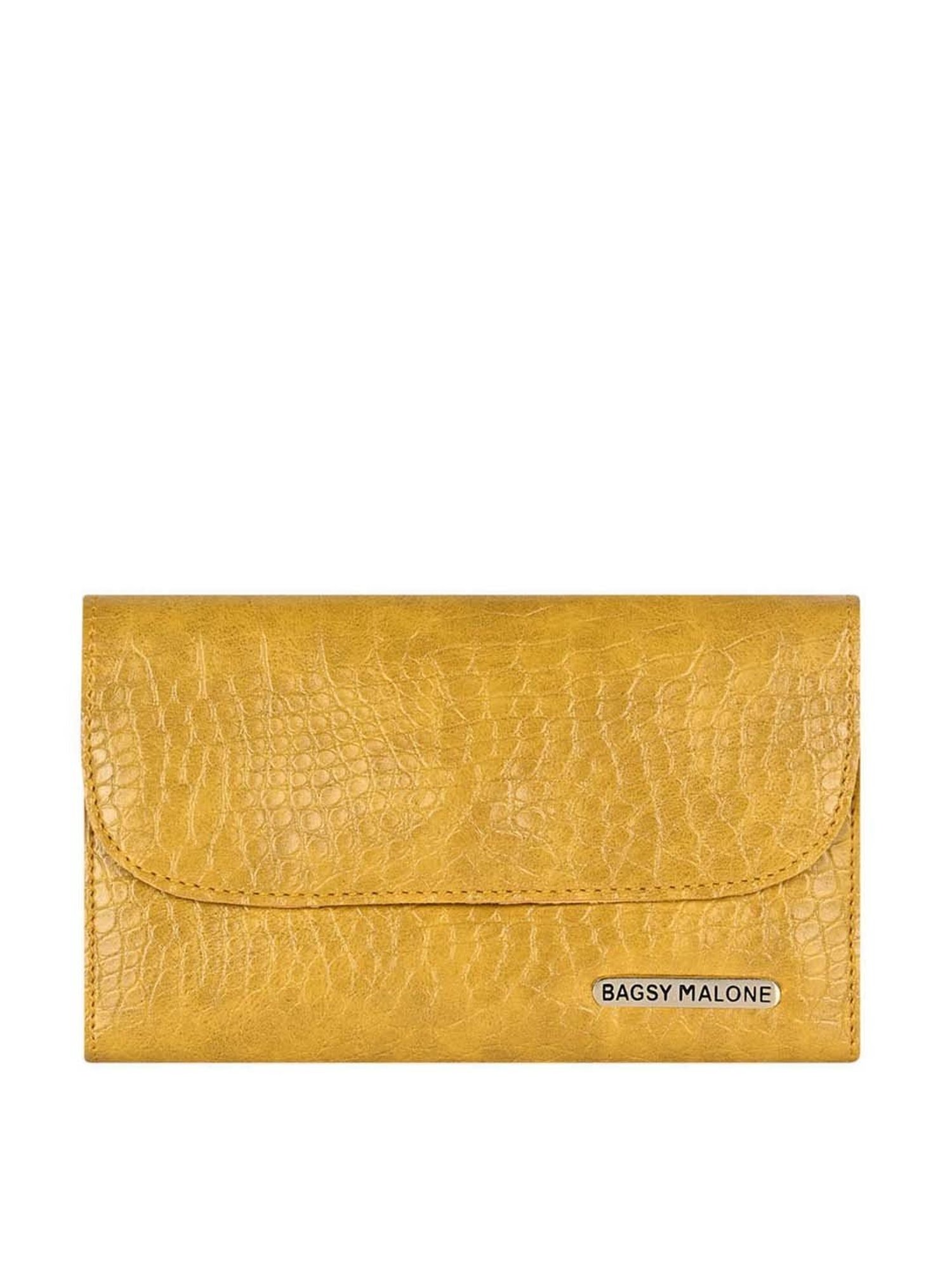 Bagsy Malone Yellow Textured Clutch