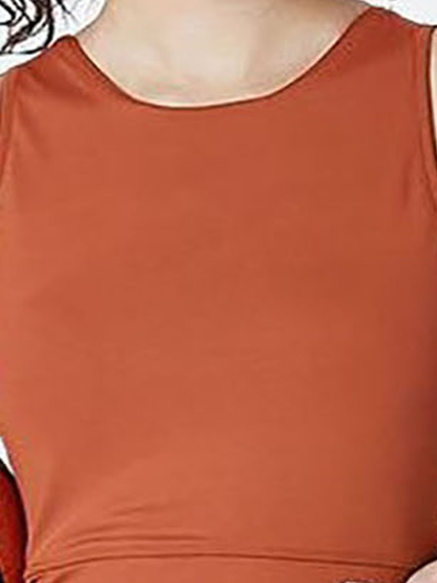 SILVERTRAQ Rust Relaxed Fit Crop Top