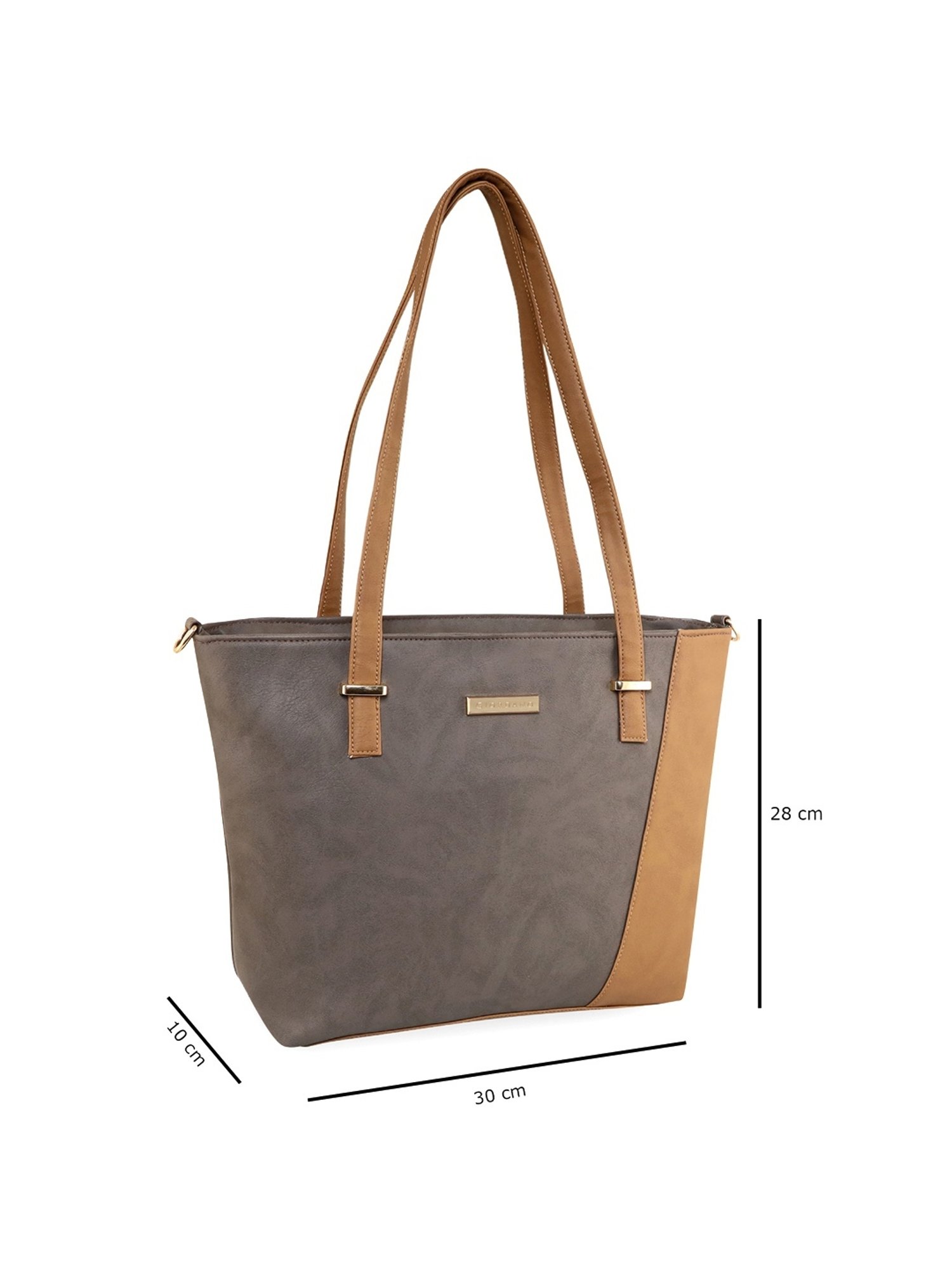 Giordano Grey Color Block Medium Shoulder Handbag