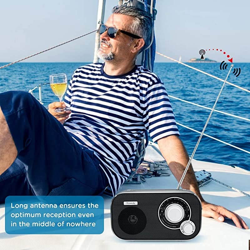 Portable AM FM Radio with Great Reception Battery Operated Radio AC Outlet Powered Radios with Headphone Jack Handheld Transistor Radios Small Gifts for Seniors Emergency Indoor Outdoor