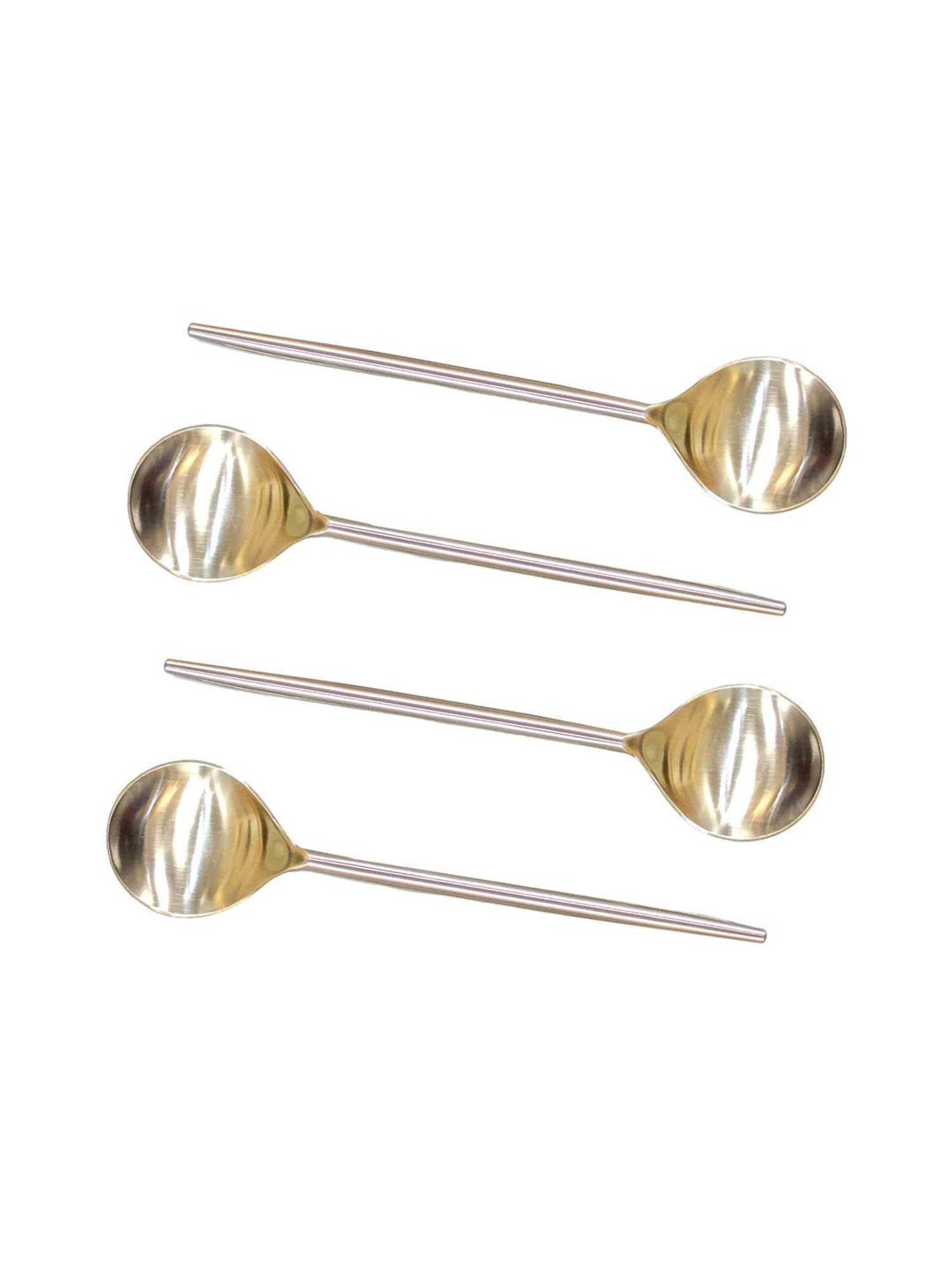 Ambi Handcrafted Steel Soup Spoons - Set Of 4 - Matt Finish