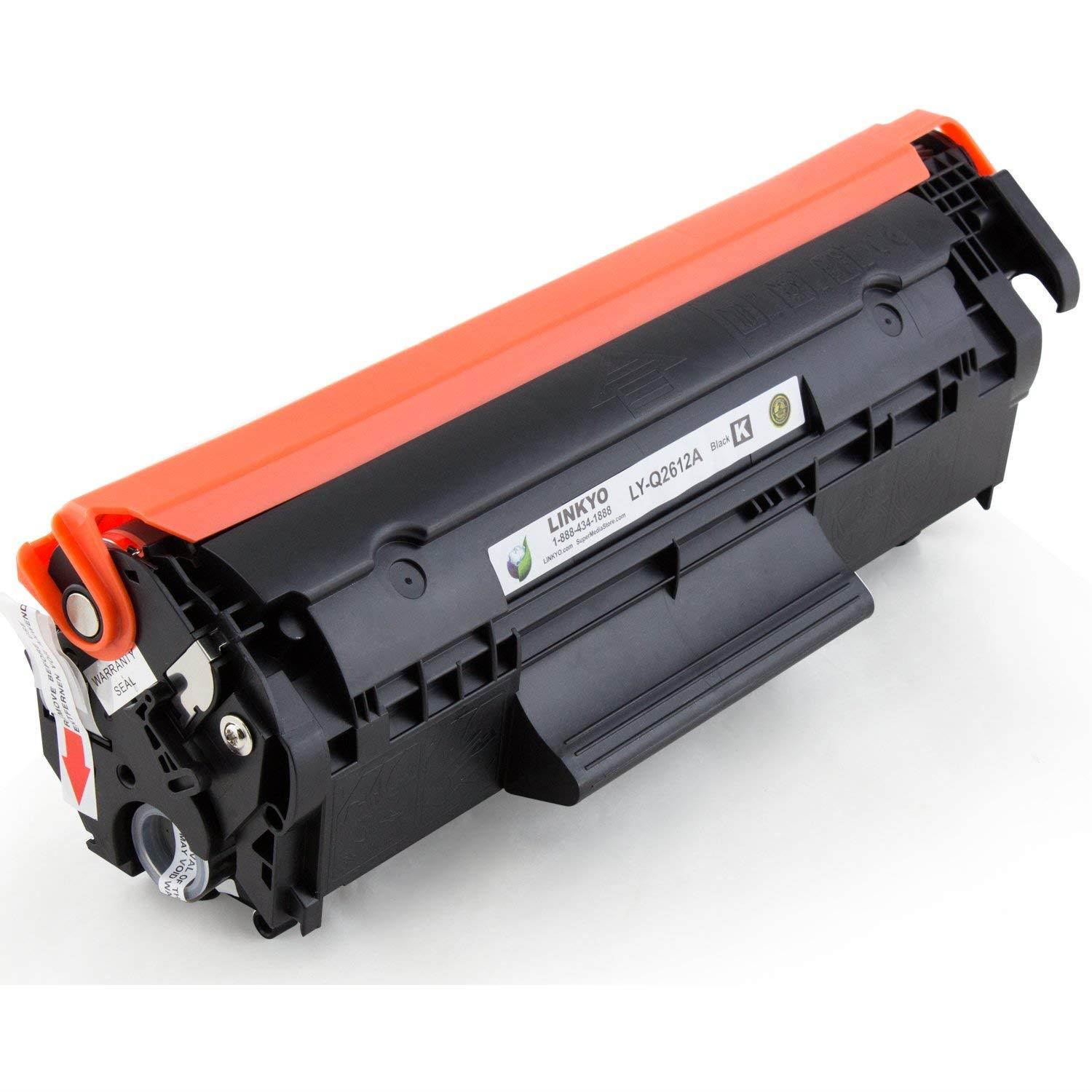 LINKYO Compatible Toner Cartridge Replacement for HP 12A Q2612A (Black, 2-Pack)